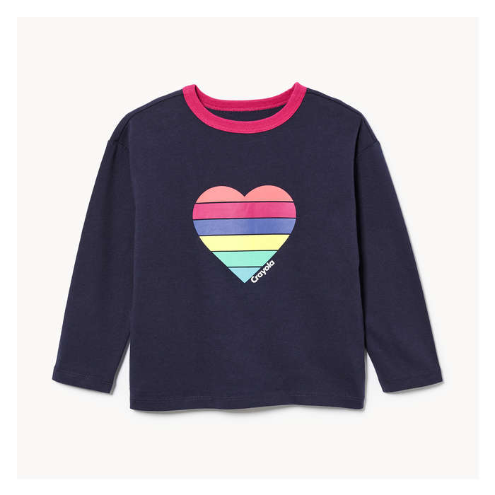 Toddler Girl's Toddlers' Crayola Graphic Long Sleeve